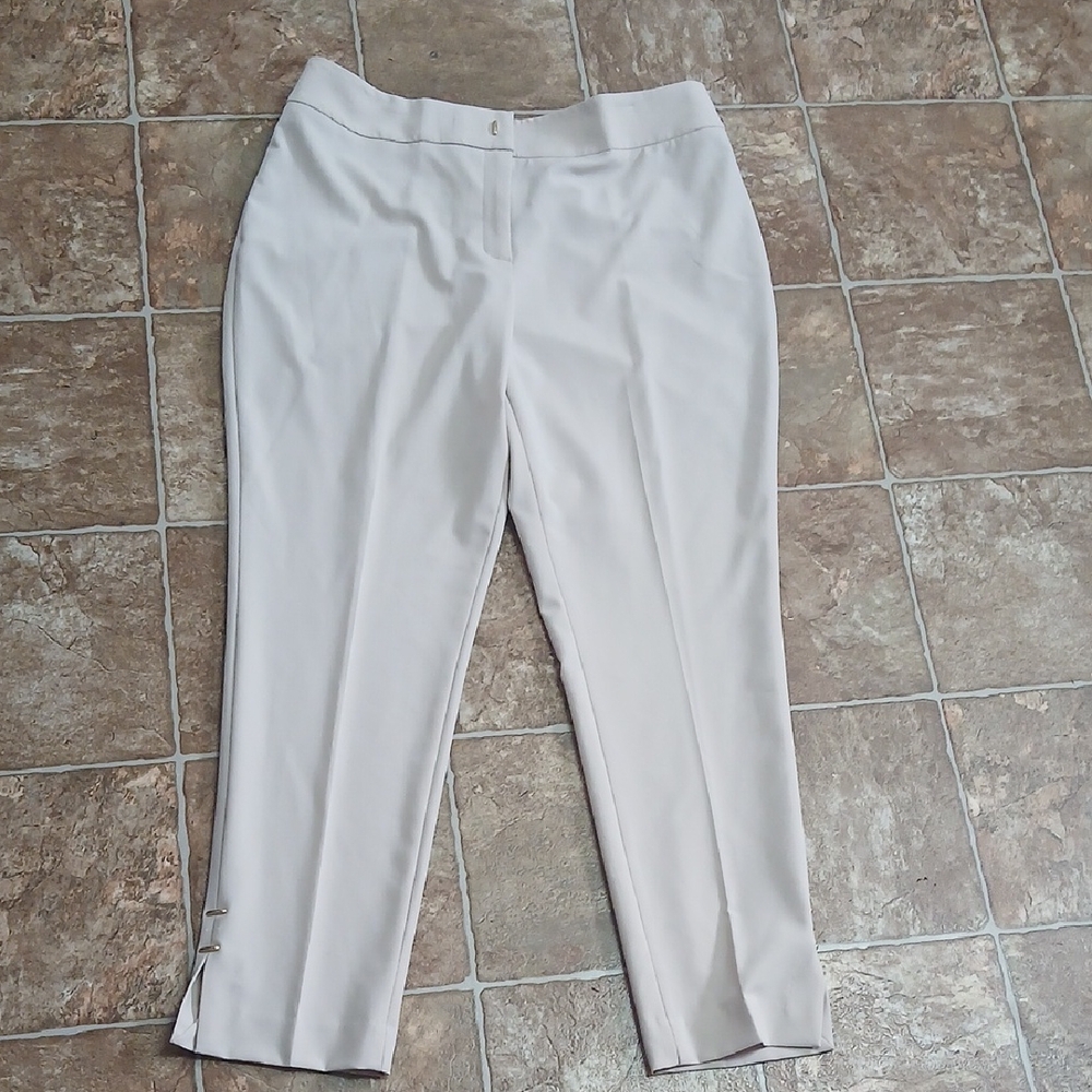 Calvin Klein Wide Straight Leg Cream Women's Trousers